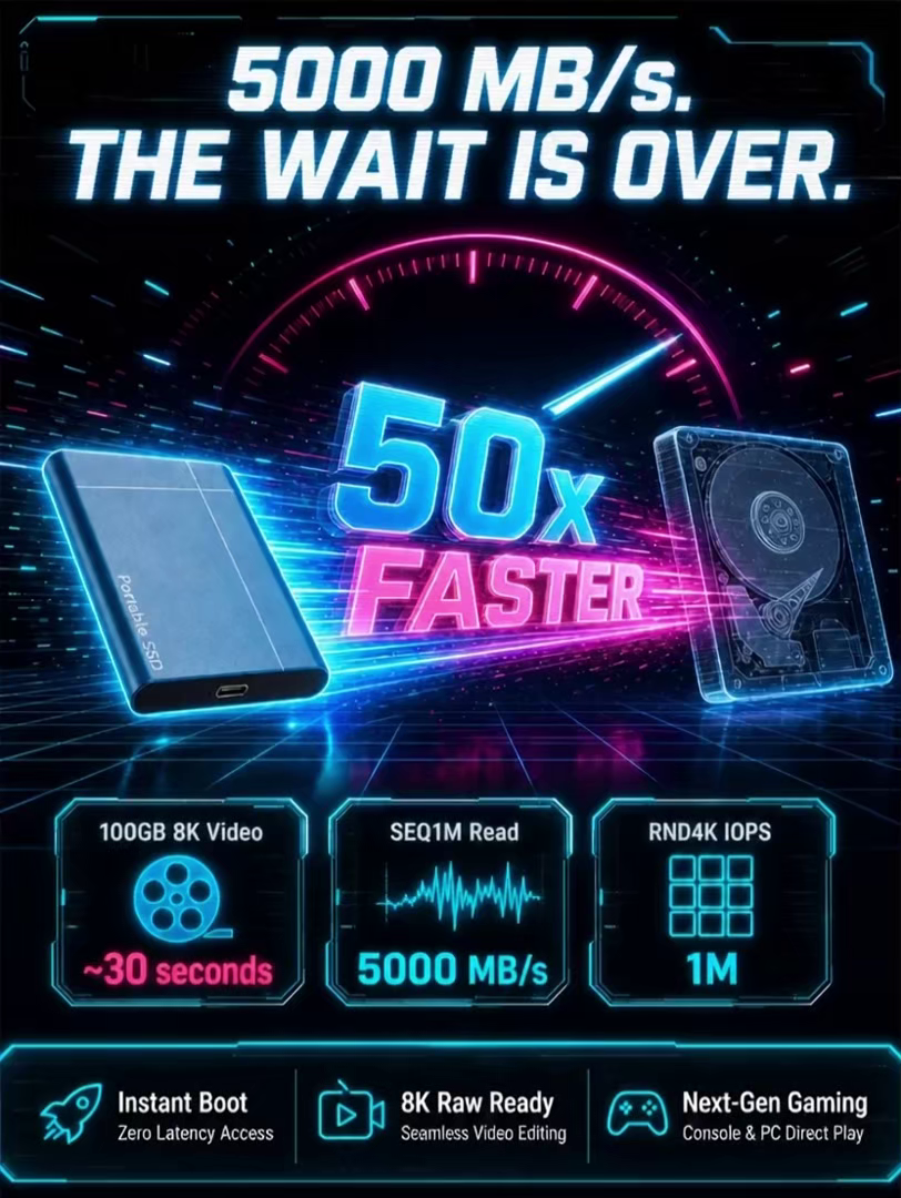 [Mobile and PC compatible] High-speed solid-state drive