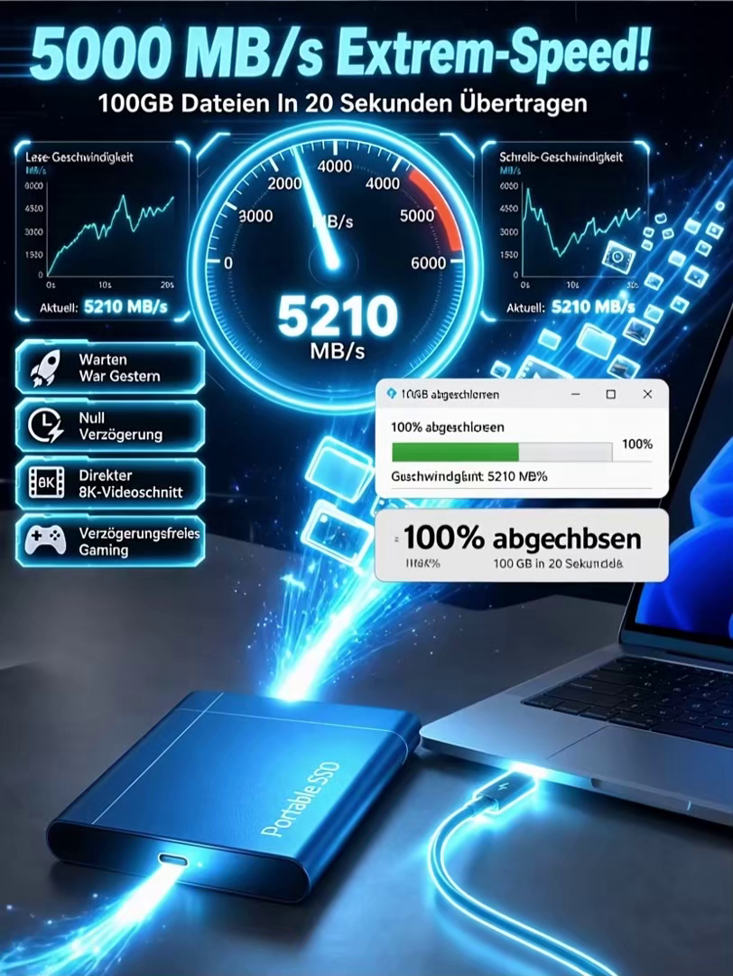 [Mobile and PC compatible] High-speed solid-state drive