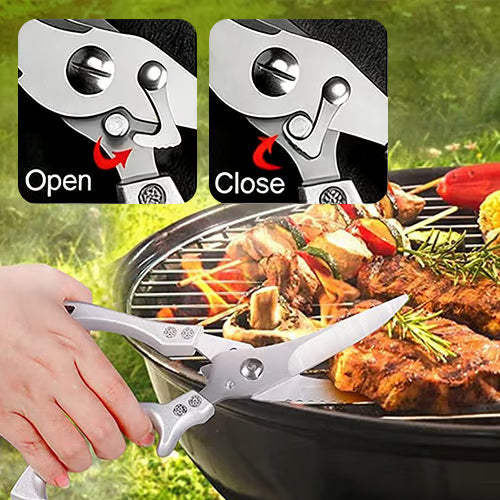 ✂️ LIMITED TIME 50% OFF! ⚡ Heavy-Duty Multifunction Kitchen Shears – 4-in-1 Tool with Fish Scaler, Bottle Opener & Safety Lock 🔪
