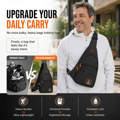 🎒💦 Waterproof Multi-Pocket Sling Bag — Lightweight & Anti-Theft ✨