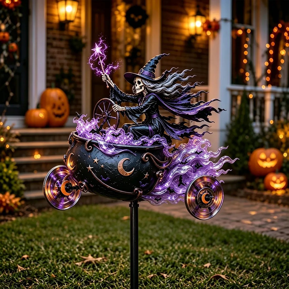 🎃 Halloween Motorcycle Garden Windmill 🏍️