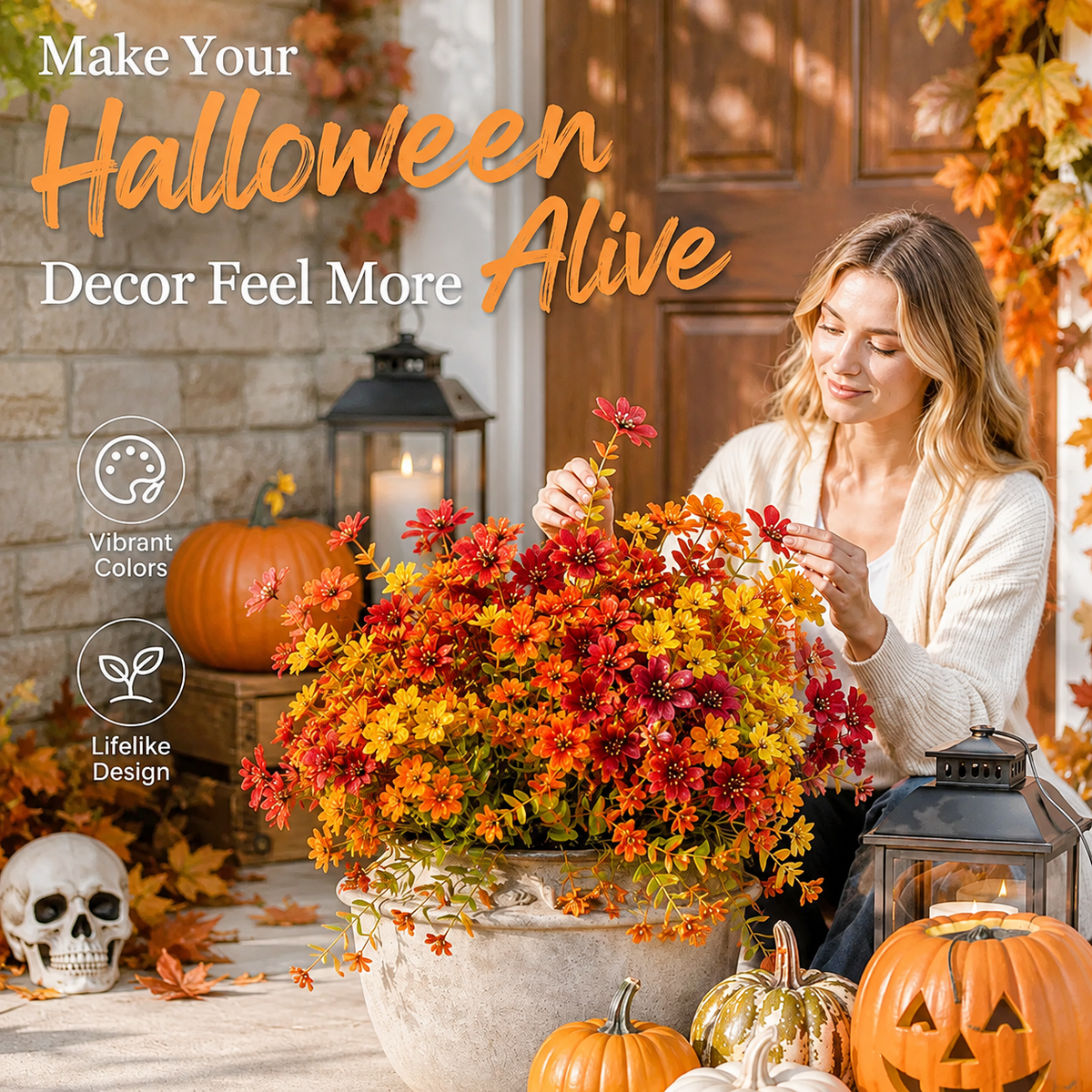 🎁  Last Day 50% OFF - Fall Artificial Flowers For Halloween &amp; Autumn Decor