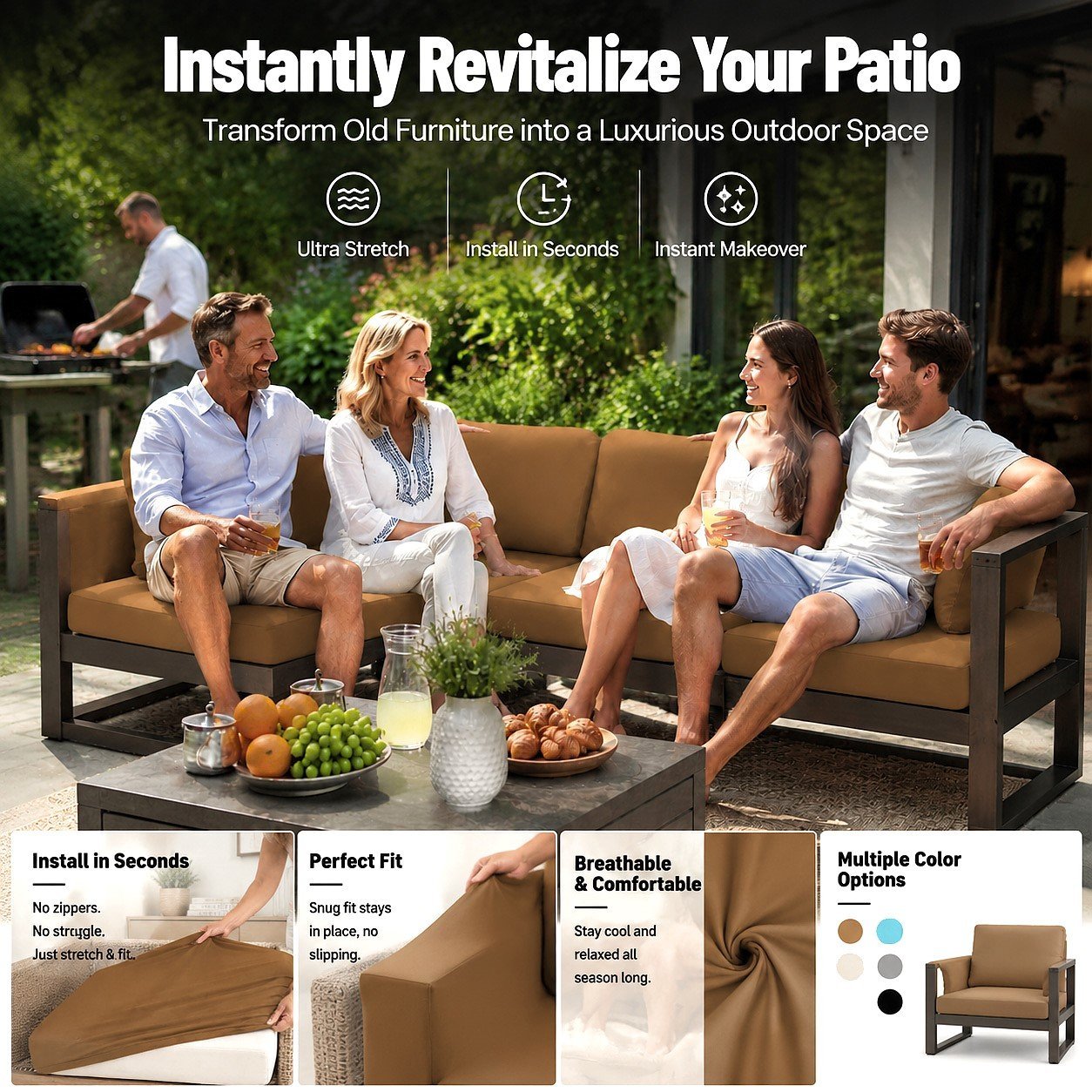 🪑 Stretch Sofa Cushion Covers — Only $9.99 Per Cover