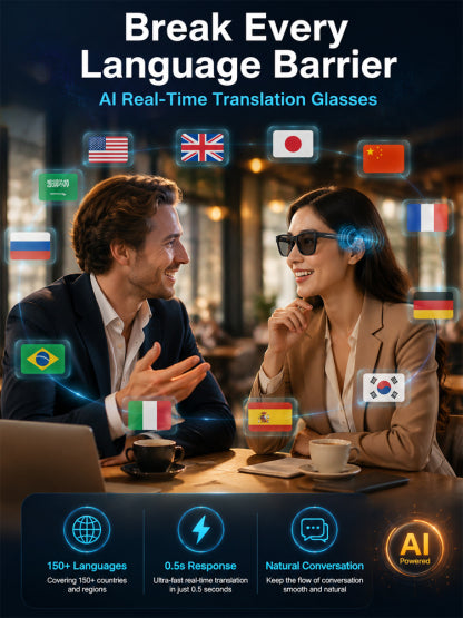 AR Smart Glasses: 100% Offline Translation and Adaptive Zoom.