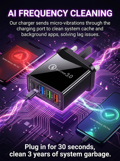 🔋4-Port GaN Charger | Save Battery Life | Fast Charge 4 Devices | Travel Friendly | 50% Off⚡