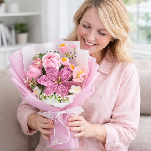🎁Forever Flowers for Mom — Handmade Crochet Bouquet 💐