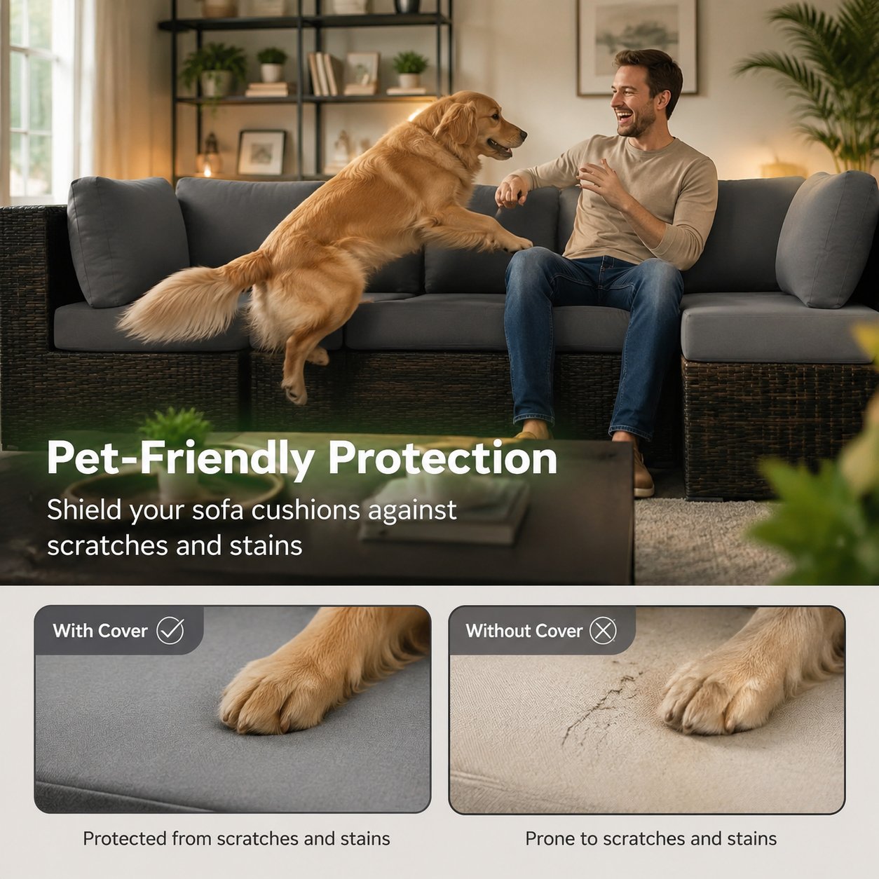 🪑 Stretch Sofa Cushion Covers — Only $9.99 Per Cover