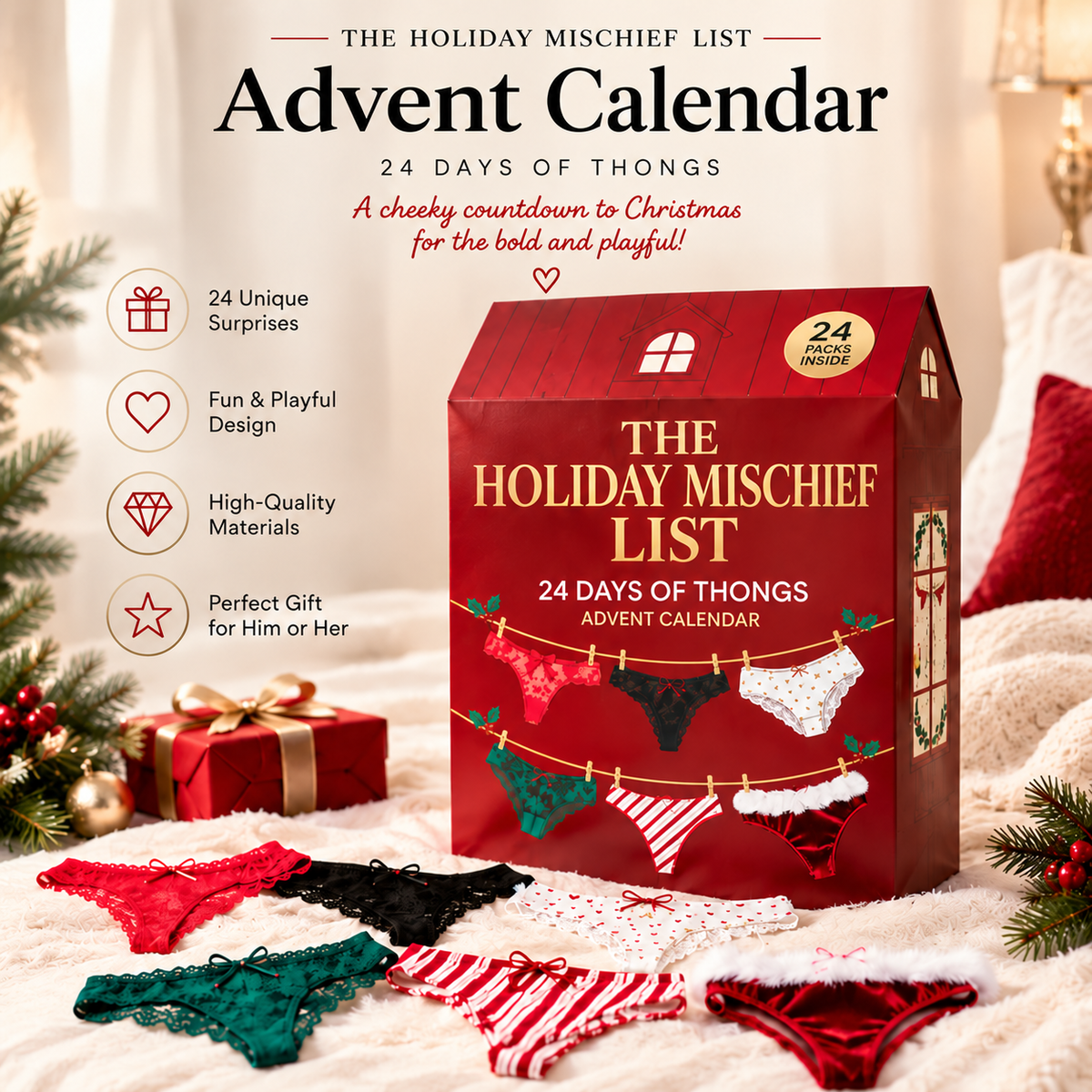 🎁 🔥24 Days of Temptation™ 🔥🎁– Luxury Lingerie Advent Calendar for Someone Special