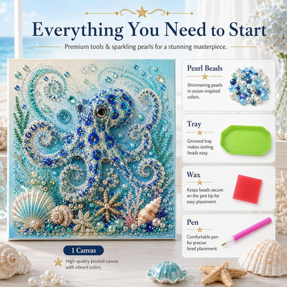 🔥 Up To 61% OFF Sale - 🌊✨ Ocean Theme Pearl Art DIY Kit – Relaxing DIY Craft to Create Stunning Coastal Artwork