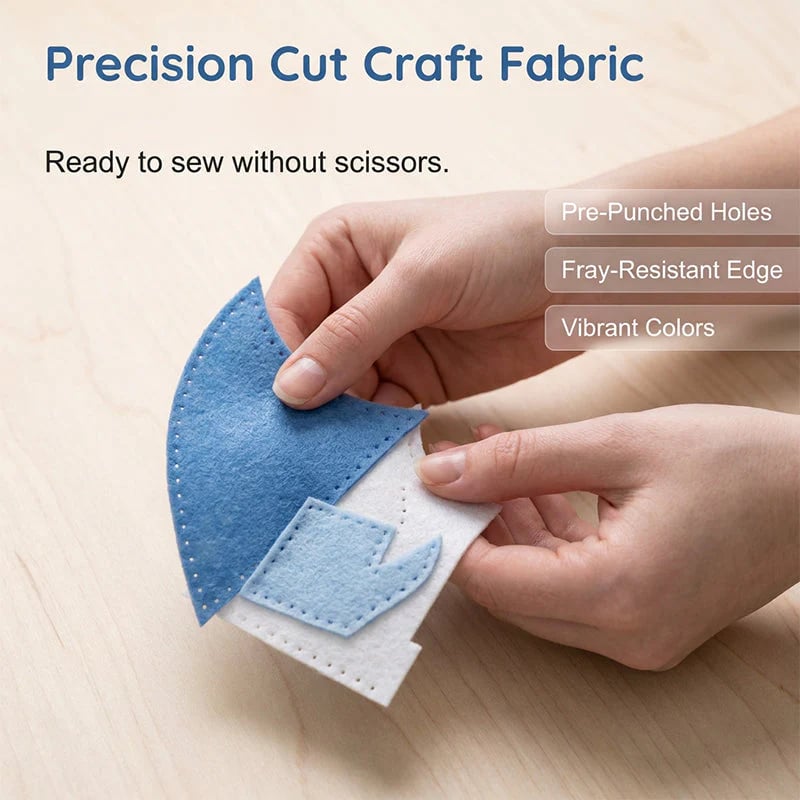 DIY Ice Dragon Felt Patchwork Kit Arctic Winter Guardian Sewing Set