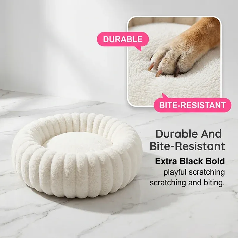 🎉 2026 Sale — Over 52,000 Sold! 🐾 Ultra-Soft Round Calming Cat & Dog Bed – Raised Rim Design 🛌