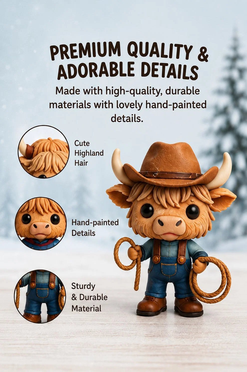 🎄🐮Highland Cow Advent Calendar 2026 – 24-Day Christmas Countdown with Cute Highland Cow Figurines