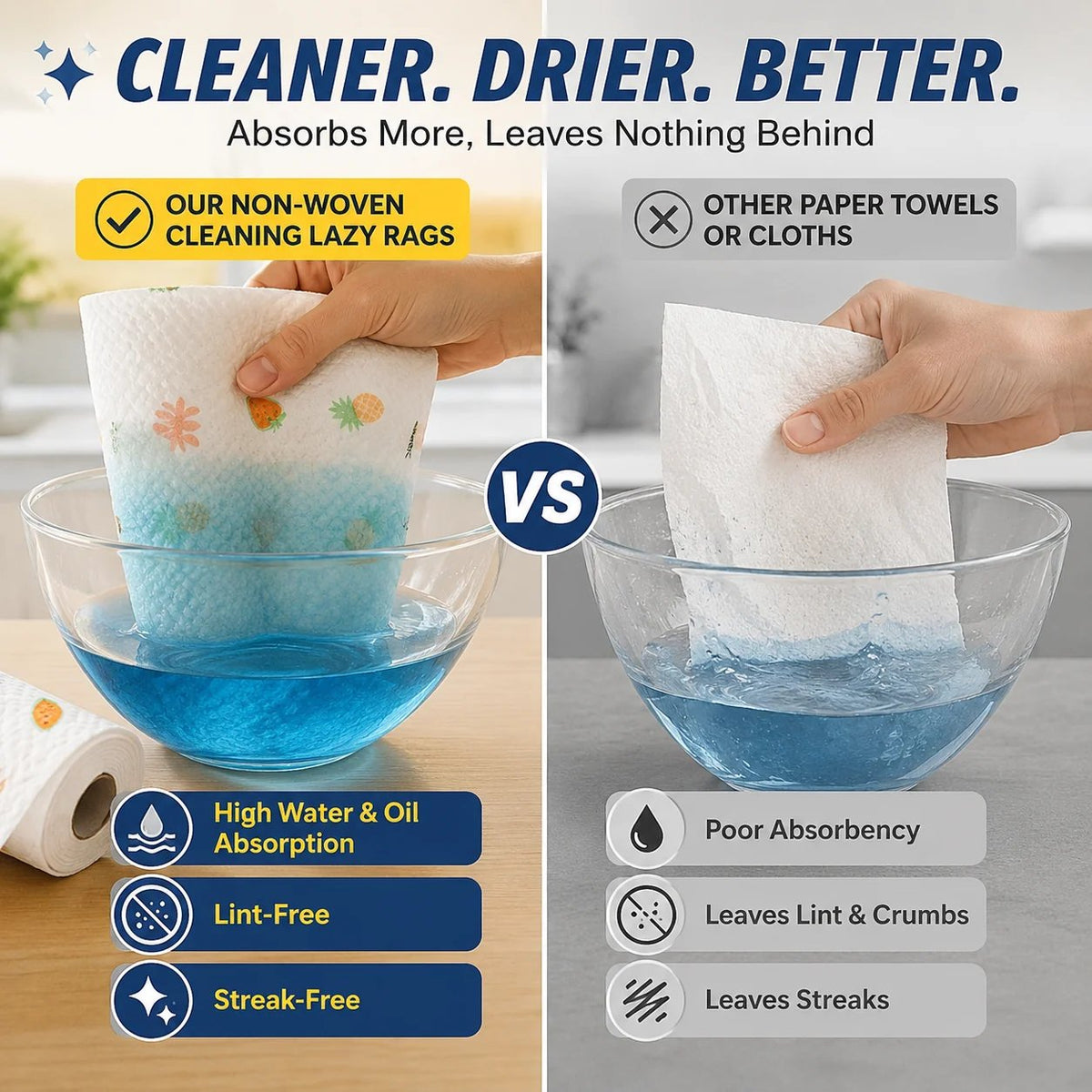 🔥Last Day 49% OFF - ✨Reusable Non-Woven Cleaning Lazy Rags