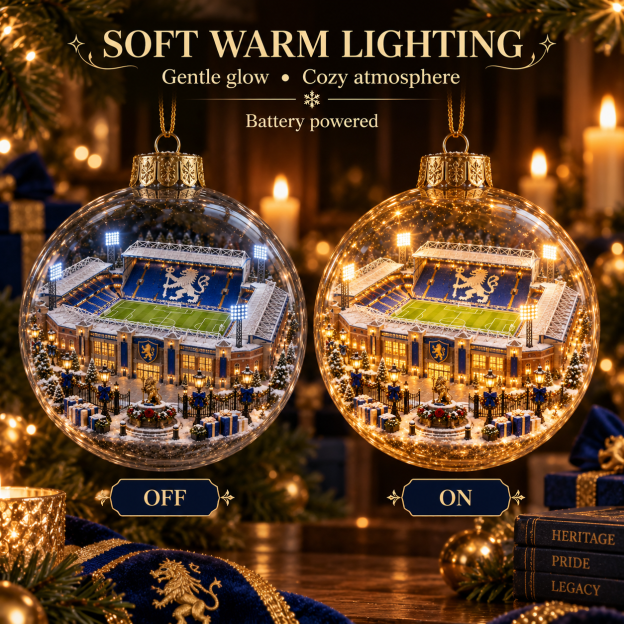 🎄Keep the Blue Flag Flying High Light-Up Football Heritage Diorama Ornament