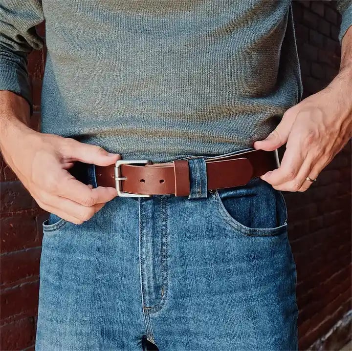 🔥100% Handmade Full-grain Buffalo Leather Belt (𝐉𝐚𝐤𝐞 𝐖𝐢𝐥𝐬𝐨𝐧 𝐇𝐚𝐧𝐝𝐦𝐚𝐝𝐞®) - BUY 2 FREE SHIPPING - Dark Brown / 32-36