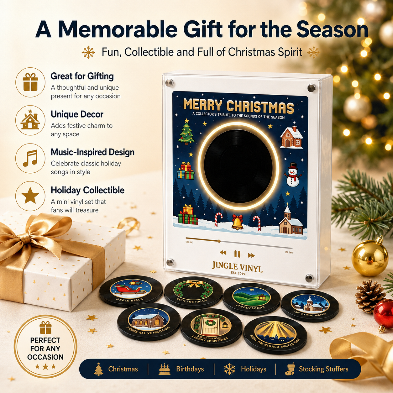 💽Christmas Magnetic Music Player Set Magnets for Refrigerator