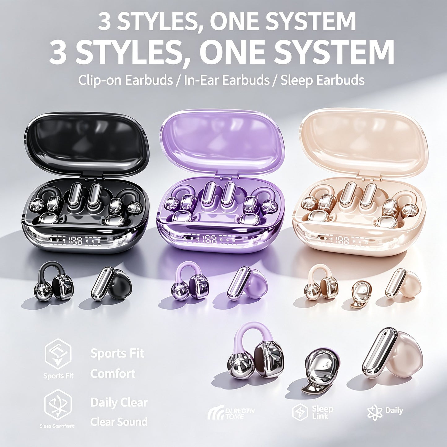 3-in-1 Bluetooth Wireless Earbuds with Chargeable Power Bank Case