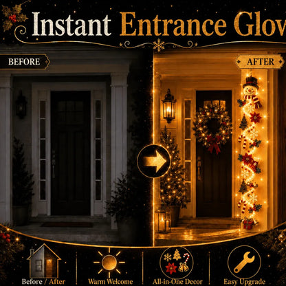 🔥Last day with huge discounts!– 🎄Glowing Christmas Door Hanger | 6 Festive Lighted Designs with Warm Glow, Dimensional Details & Space-Saving Vertical Décor ✨