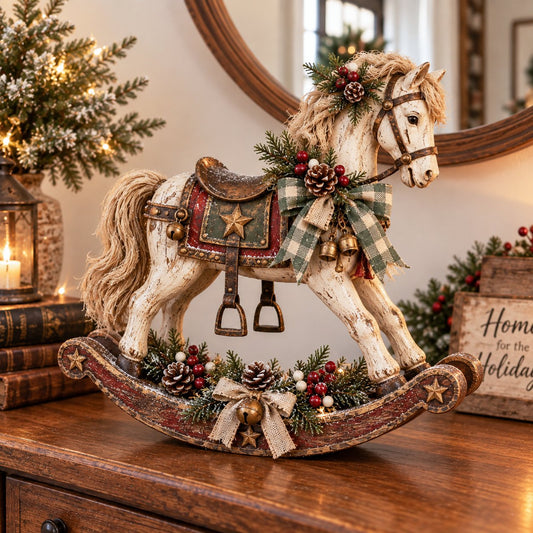 🎠 Vintage Christmas Rocking Horse | Heirloom-Inspired Farmhouse Holiday Decor