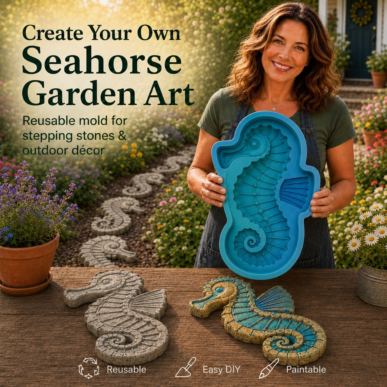 💥 LAST DAY 52% OFF - 🌊 Reusable Ocean Theme Garden Art Mold – Make Your Garden Truly One of a Kind (📦Buy 2 Free Shipping)
