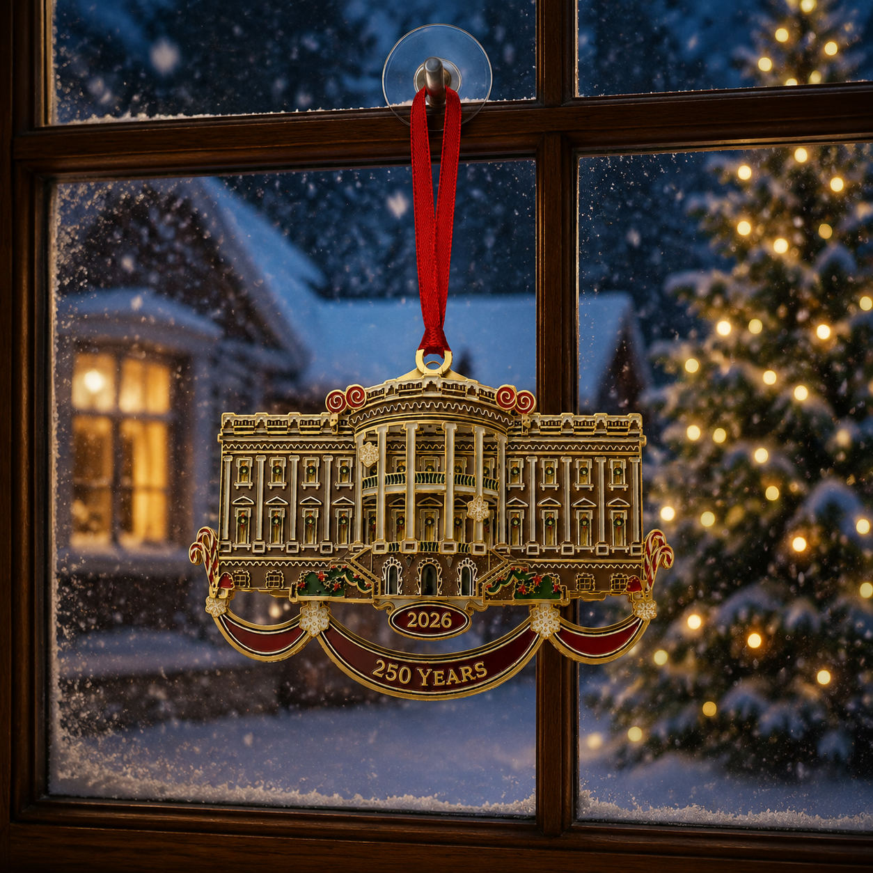 🔥Last 30pcs✨🔥White House Christmas tree ornaments