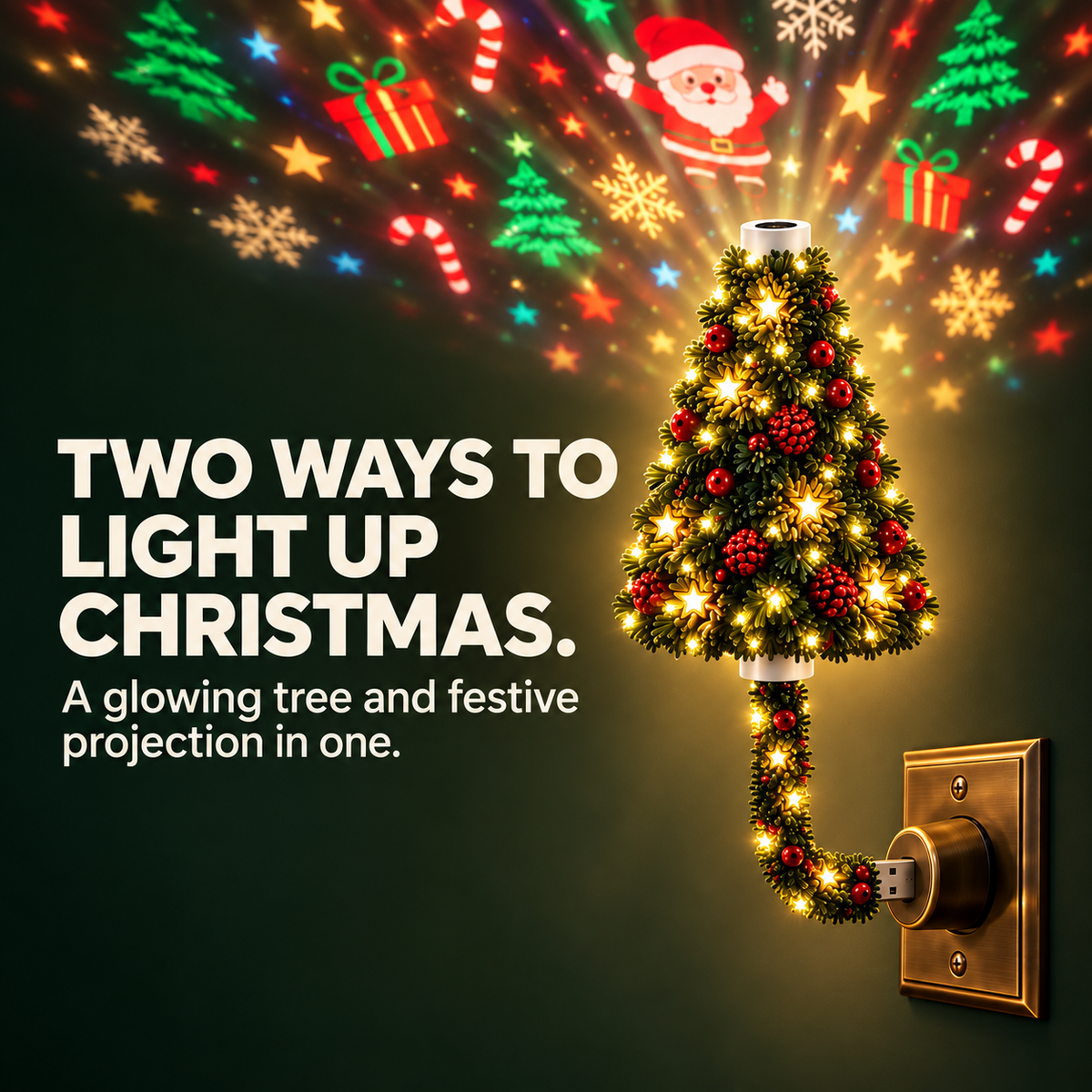 🎄 USB Christmas Projection Lamp with 6 Festive Scenes