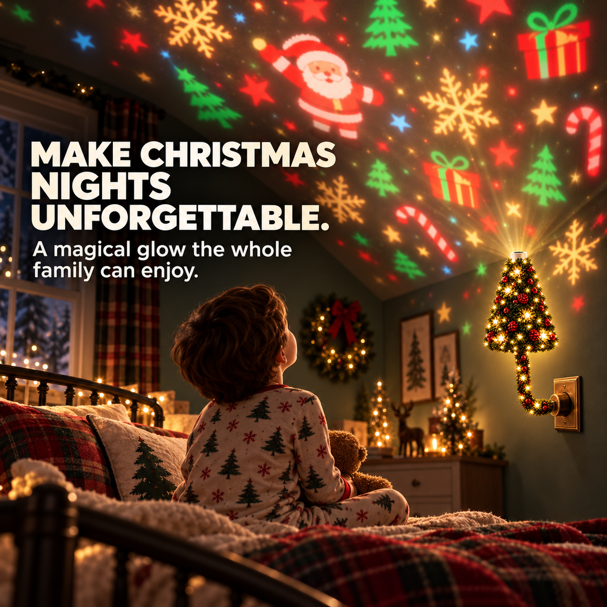 🎄 USB Christmas Projection Lamp with 6 Festive Scenes
