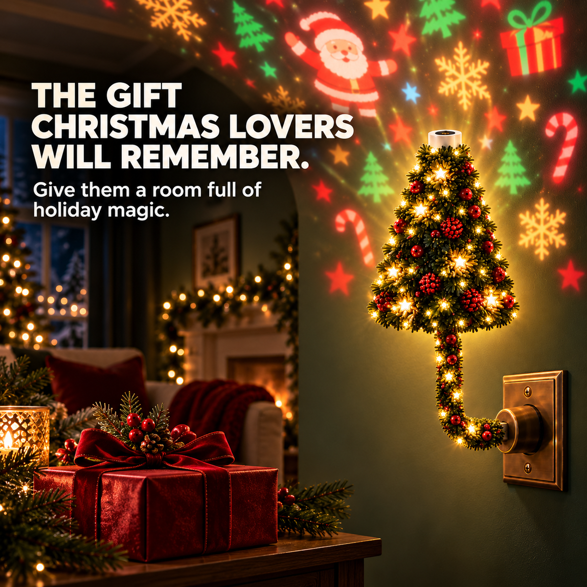🎄 USB Christmas Projection Lamp with 6 Festive Scenes
