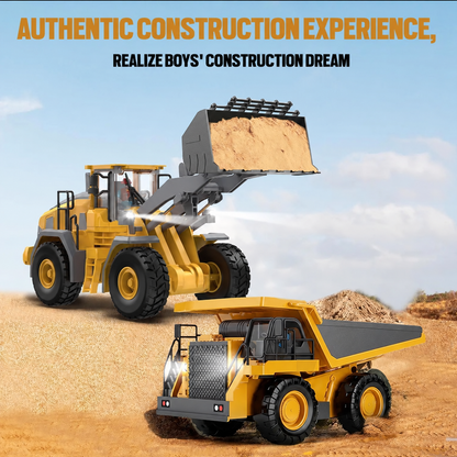 RC Construction Vehicle Toy Set with Excavator, Dump Truck, Forklift & Bulldozer🚜