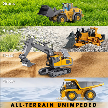 RC Construction Vehicle Toy Set with Excavator, Dump Truck, Forklift & Bulldozer🚜