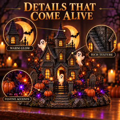 🎃 Light-Up Halloween Tabletop Decorations 👻 Spooky Ghost, Witch, Black Cat & Haunted House Collection ✨