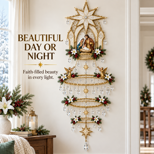 ✨ Light of His Love – Nativity Halo Wall Light 🕊️