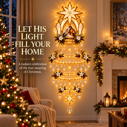 ✨ Light of His Love – Nativity Halo Wall Light 🕊️