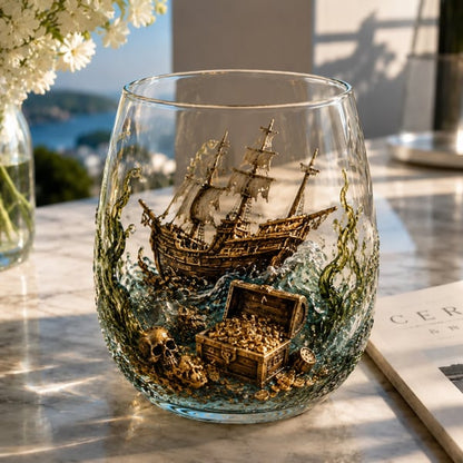 🌊 Release The Kraken Pirate Glass Collection | 7-Piece Legendary Ocean Treasure Crystal Set for Whiskey Lovers & Home Bar Collectors ⚓✨