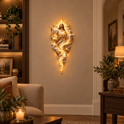 🔥Last Day 50% OFF -  ✝️ Light of the World Jesus Wall Sculpture – A Radiant Symbol of Faith for the Home