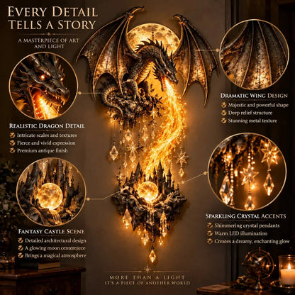 🔥 Last Day 49% OFF – 🐉 Dragonfire Moonlight Wall Lamp | Enchanted Fantasy Castle Decor ✨