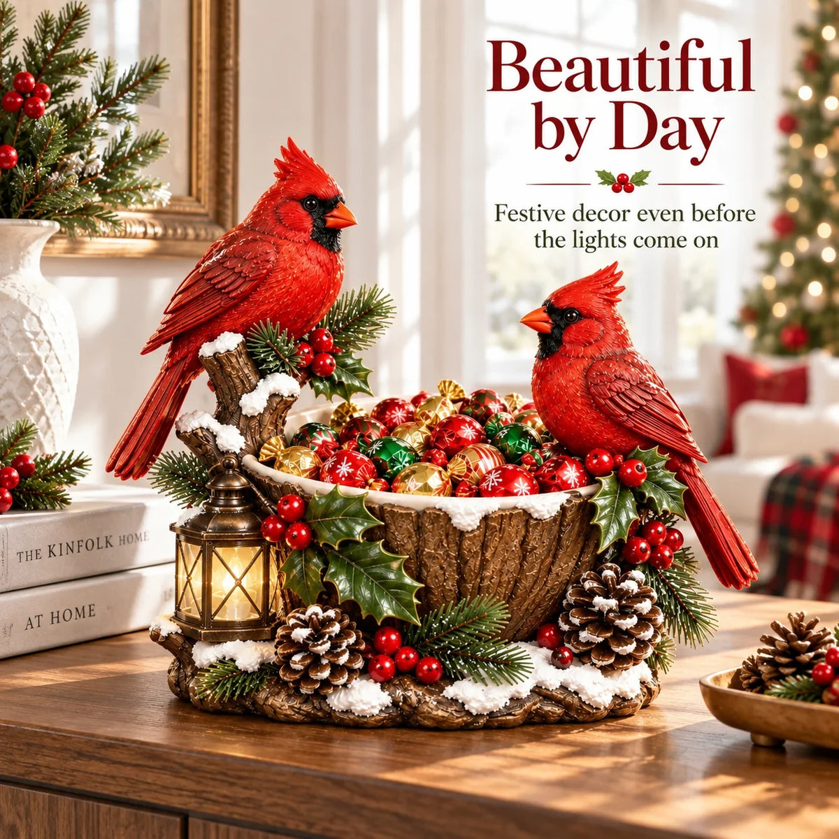 🔥Hot Sale 49% OFF❤️ Cardinal Christmas Treat Bowl™ – Lighted Holiday Candy Bowl & Tabletop Decor