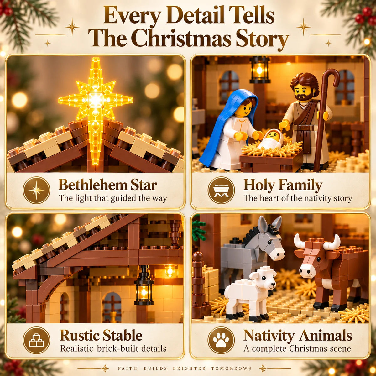 🔥last Day 90% Off🔥🌟the Nativity Story Building Block Set