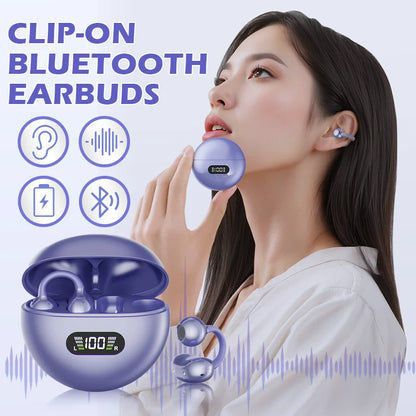 🔥 50% OFF! Open-Ear Clip-On Bluetooth Earbuds 🎧 All-Day Comfort, Immersive Sound & 8–10H Battery!