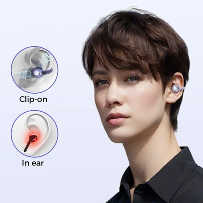 🔥 50% OFF! Open-Ear Clip-On Bluetooth Earbuds 🎧 All-Day Comfort, Immersive Sound & 8–10H Battery!