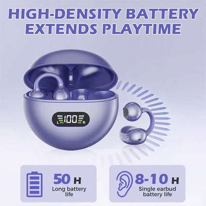 🔥 50% OFF! Open-Ear Clip-On Bluetooth Earbuds 🎧 All-Day Comfort, Immersive Sound & 8–10H Battery!