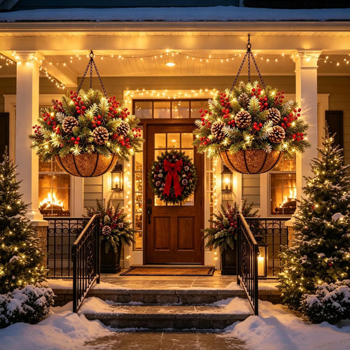 🎄 Last day: 50% OFF🏆Christmas basket with built-in lights |🧺 With built-in lights, weatherproof and maintenance-free