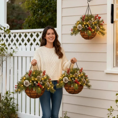 🎄 Last day: 50% OFF🏆Christmas basket with built-in lights |🧺 With built-in lights, weatherproof and maintenance-free