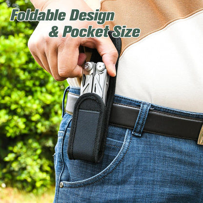 🚀16-in-1 Multitool with Large Scissors | Compact Outdoor Tool for Camping & Repairs