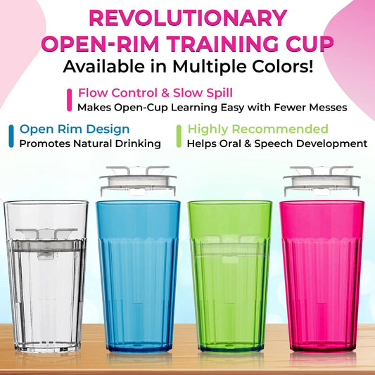 🍼 Safe Toddler Training Cup | Unbreakable 360° Rim Design