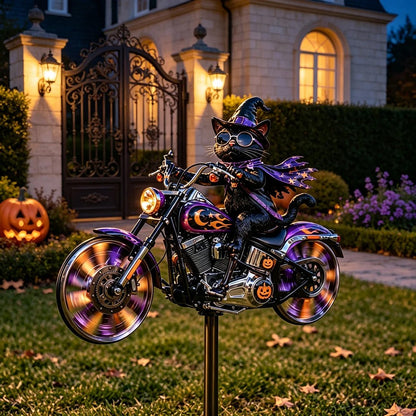 🎃 Halloween Motorcycle Garden Windmill 🏍️
