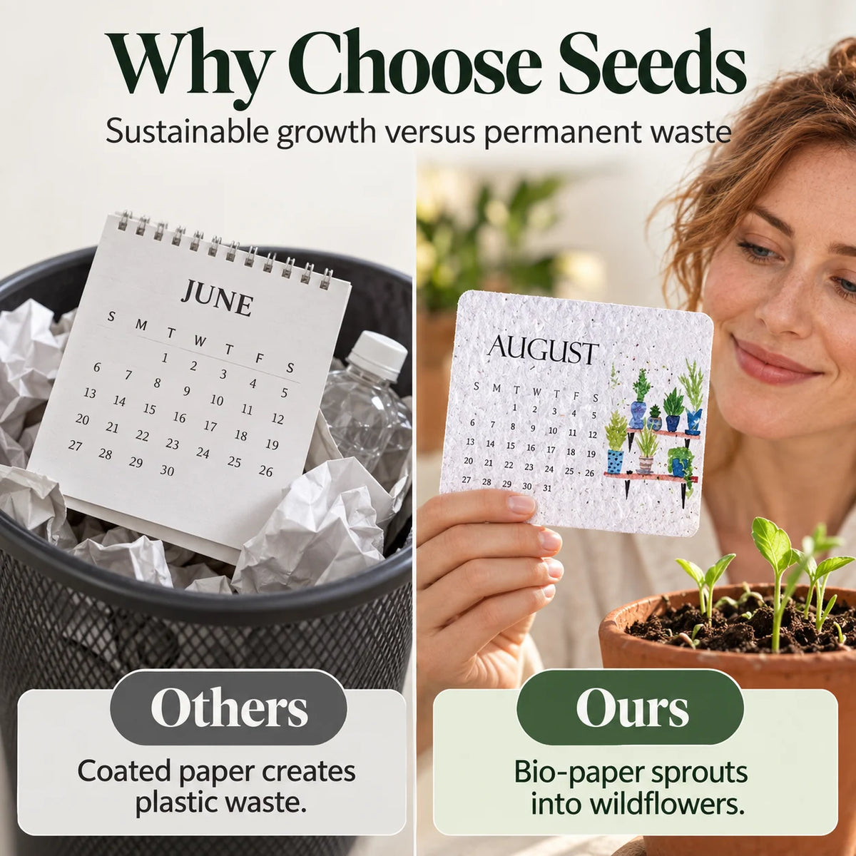 🌷Flowers🍓Fruits🪴Herbs🌱Eco-Friendly Plantable “Timeless” Seed Calendar 2027