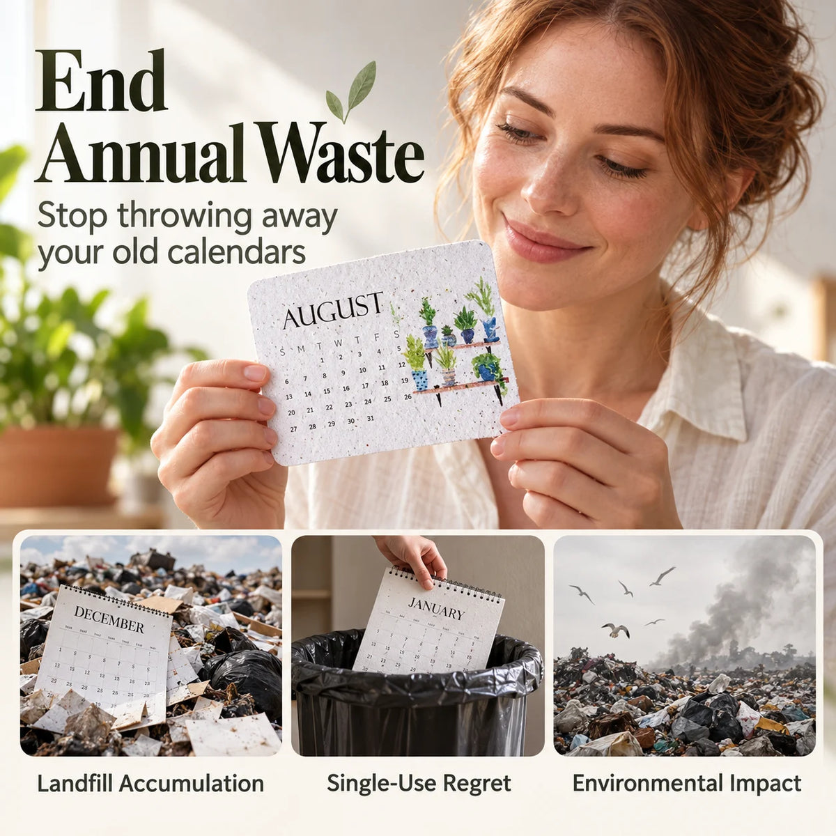 🌷Flowers🍓Fruits🪴Herbs🌱Eco-Friendly Plantable “Timeless” Seed Calendar 2027