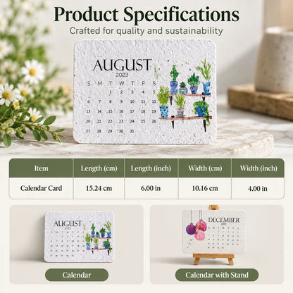 🌷Flowers🍓Fruits🪴Herbs🌱Eco-Friendly Plantable “Timeless” Seed Calendar 2027