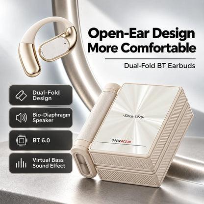 Dual-Folding Bluetooth Headphones - Waterproof, Stable Connection & Portable Design